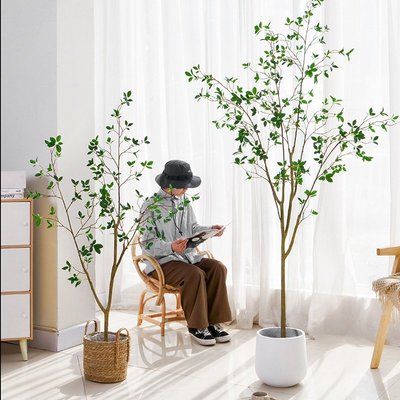 【熱銷精選】北歐大型仿真綠植盆栽擺件吊鐘山茶樹室內落地櫥窗裝飾造景假植物