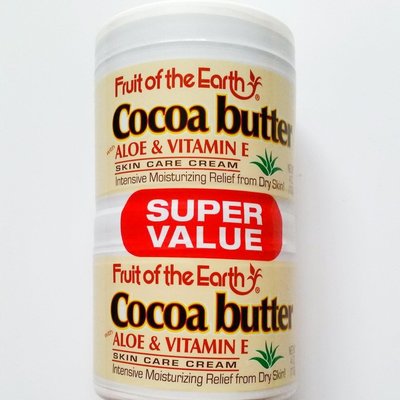 Fruit of the Earth Cocoa Butter 可可油保濕修護乳霜-添加蘆薈+維他命 E、113克*2瓶