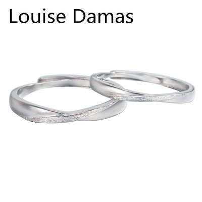 5siss韓代飾品韓國代購 Louise Damas S925純銀情侶戒指一對女 ins風雙生結對戒