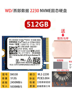 WD西數SN530 256G 512G 1TB 2230 PCIE NVME固態硬盤筆記本臺式機