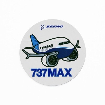 官方版 Boeing 波音 737 MAX 飛機 Q版貼紙 Pudgy Sticker