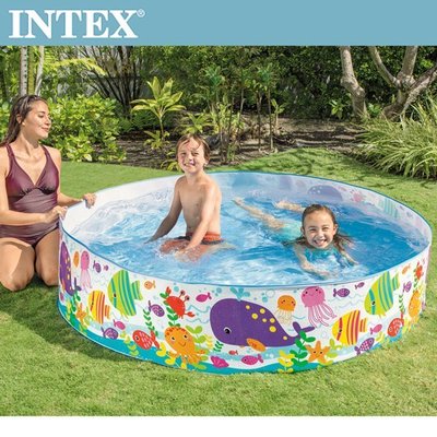 【INTEX】免充氣海洋世界幼童戲水游泳池183x38cm(958L) 適用3歲+ 15110020(56452N)