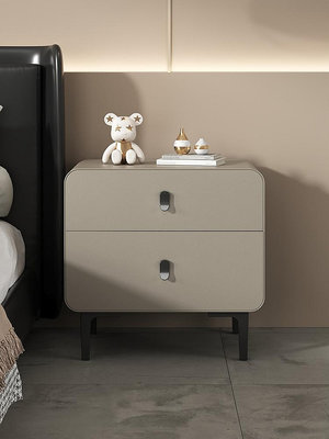 實木床頭柜現代簡約小型床邊柜輕奢高級感家用臥室小柜子儲物柜熱心小賣家