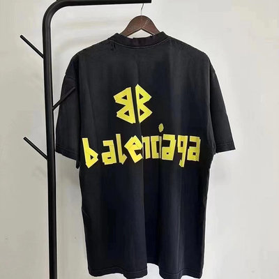 Balenciaga黑色美金膠帶短袖T恤【國內現貨】#Bal