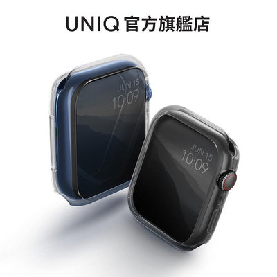 【UNIQ】Apple Watch 8 / 7 輕薄透明防撞保護框(Glase/2入透明+透黑)｜41/45mm 保護殼