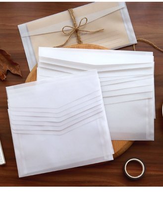 新年信封 超好看信封現貨婚禮請帖硫酸紙信封空白收納紙袋印logo半透明燙金信封