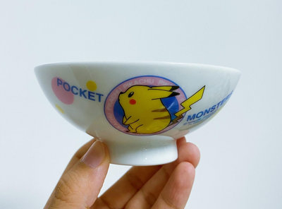 日本 皮卡丘 精靈寶可夢 陶瓷碗斗笠碗，絕版孤品，口徑約11