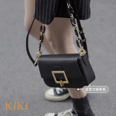現貨 【KiKi】拉菲斯汀包包同款新款潮鏈條單肩腋下小方包女2021鎖釦小眾斜背包