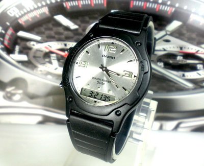 經緯度鐘錶CASIO手錶 超薄指針電子雙顯示 超薄 50米防水 台灣代理公司貨 【超低價590】AW-49H-7A