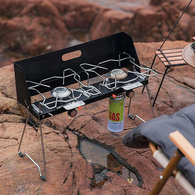 山之客戶外露營自駕遊野餐燃氣灶可攜式手提煤氣瓦斯爐雙頭氣灶