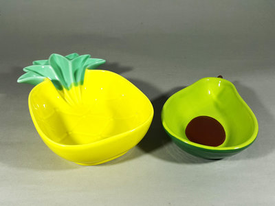 [銀九藝] 鳳梨盤 酪梨盤 陶瓷碗盤 器皿 2件一標