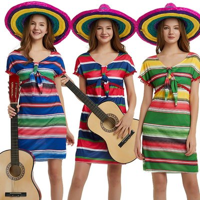 萬圣節墨西哥服裝化妝舞會表演出成人男女cos墨西哥衣服套裝