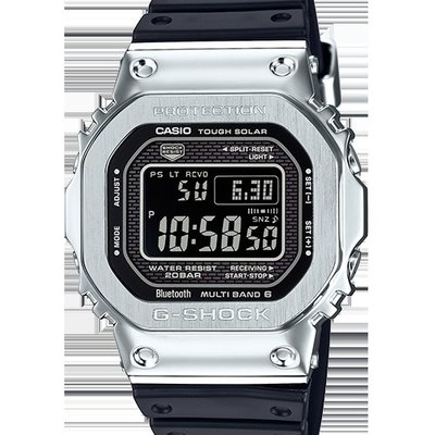 金台鐘錶】CASIO卡西歐G-SHOCK 不鏽鋼搭配樹脂藍牙六局電波太陽能GMW