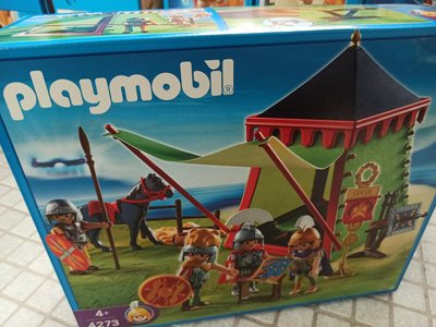 全新 公司貨 德國 Playmobil 4273 羅馬 軍隊 帳蓬 摩比 老件 老摩 絕版 XXL 動物 歷史 展示