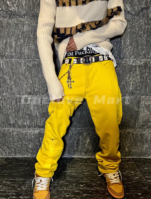 Chrome Hearts Exclusive Yellow Patches Denim Jeans