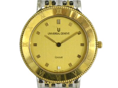 [專業模型] 石英錶 [UNIVERSAL GENEVE]宇宙 圓形金錶[金色面]時尚/中性錶