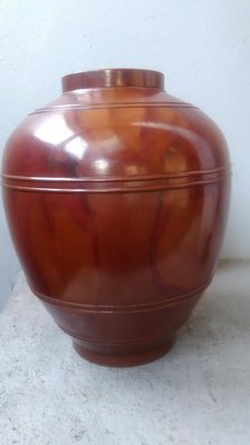 日本名家吉野竹治紫斑銅花瓶。