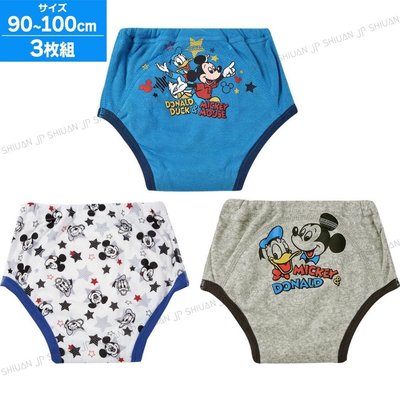 *現貨*日本Disney 迪士尼 新款 米奇 90 100cm 三入一組 三層 學習褲 訓練褲 戒尿布 尿布褲 內褲