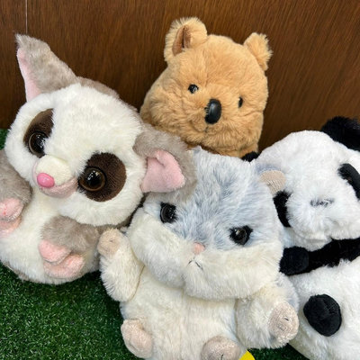 【誠誠小舖】日本進口 正版 動物 SUNLEMON 圓滾滾 短尾矮袋鼠 大貓熊 熊貓 鼯鼠 飛鼠 嬰猴 絨毛 玩偶 娃娃