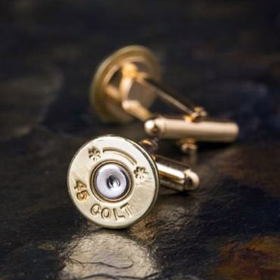 美國 Bullet - 45 Colt 柯爾特子彈袖扣（黃銅）袖釦