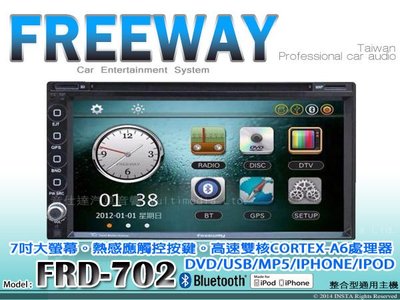 音仕達汽車音響 FREEWAY【FRD-702】7吋DVD/導航王K3/PAPAGO S1/HD數位/藍芽/方控/MP5 雙核心