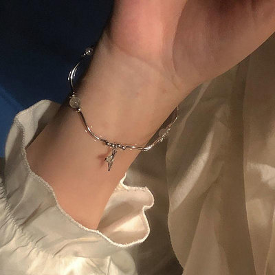 【西洲百貨鋪】純銀魚尾手鍊小眾ins感設計超仙森系珍珠月光石手環