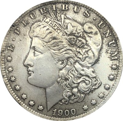 外國錢幣美國摩爾根美元1900 S 年仿古銀幣白銅鍍銀黑色古錢幣A2819