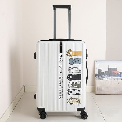 美國旅行美式塗鴉印花雙排大輪拉桿箱旅行箱行李箱登機箱20吋 首爾大明星 林鴒