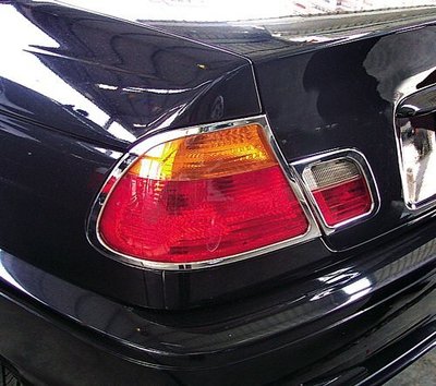 圓夢工廠 BMW 3 E46 兩門 1999~2003 318 320 325 330 改裝 鍍鉻銀 後燈框 尾燈框飾貼