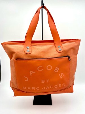 正品真品二手橘色Marc Jacobs手提托特包tote bag