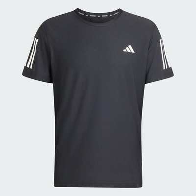 Adidas OWN The Run 男圓領衫 短袖T恤 短袖上衣 慢跑上衣 吸濕排汗 IN1500 黑白
