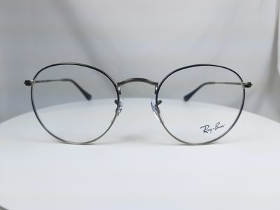 『逢甲眼鏡』Ray Ban雷朋 光學鏡框 全新正品 鐵灰色復古金屬框 細框 圓框 【RB3447V-2620】