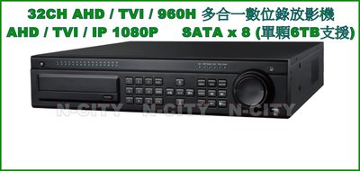 昇銳 32路 500萬畫素AHD / TVI / 960H / IP多合一數位錄放影機=可裝8硬碟
