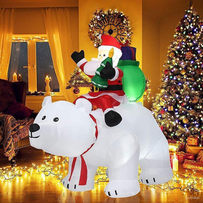 【現貨】新款聖誕節裝飾品電動充氣聖誕老人雪人充氣聖誕樹拱門店麵擺件 Cute蒂咔朵