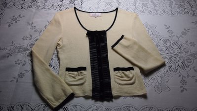 ROSALINE LEE(M'S GRACY副牌)日本製優雅秀氣長袖毛衣外套(100% 羊毛)