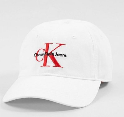 CK Calvin Klein Jeans大CK logo 棒球帽 老帽 白 現貨