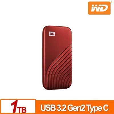 WD My Passport SSD 1TB(紅) 外接式SSD WDBAGF0010BRD