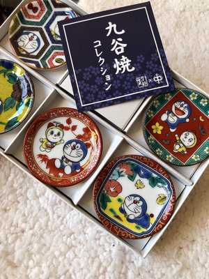 日本九谷燒藍胖子 哆啦A夢碟子 盤子 豆皿 哆啦A夢和傳統工