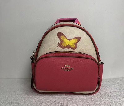 COACH 8257最新夏季款蝴蝶圖案迷你雙肩背包 後背包