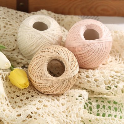 日本6#高捻蕾絲線毛線手工鉤織材料包diy編織線微鉤編手*特價