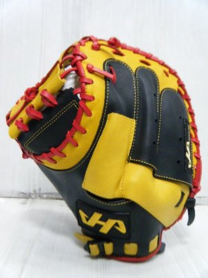 新太陽 HATAKEYAMA Professional Model 棒壘手套 硬式 牛皮 黑黃紅 捕手 左投 特4700