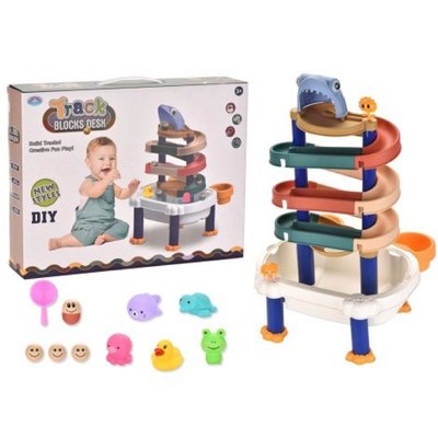 積木軌道玩水組 兒童玩具 多功能玩具 軌道 積木 玩水玩具 玩沙玩具 洗澡玩具 玩具行李箱 噴水玩具