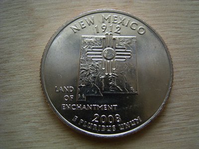 2008-P New Mexico 美國 各大 50洲 Washington 25C 1/4 Quarter 早期 錢幣