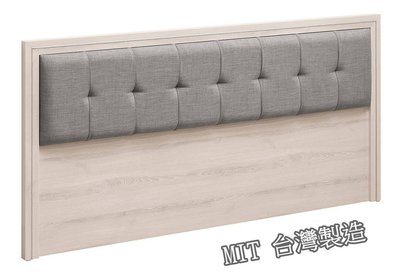 【生活家傢俱】SY-91-9：艾美洗白橡木5尺床頭片【台中家具】雙人 床頭板 低甲醛木心板+亞麻布 台灣製造