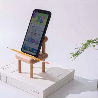 促銷打折 創意實木胡桃木手機支架ipad平板支架桌面簡約櫸木懶人通用手機座
