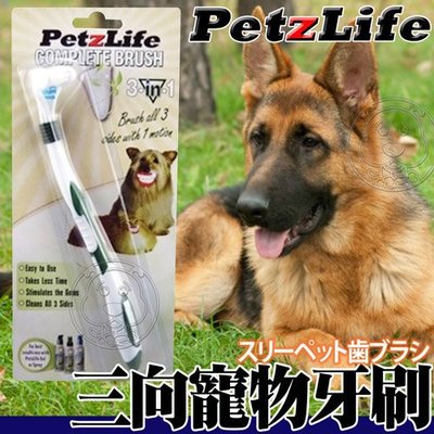【🐱🐶培菓寵物48H出貨🐰🐹】美國PetzLife》潔牙樂三向寵物牙刷-單支裝 特價250元
