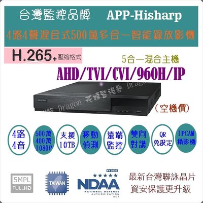 【豬老大監視器】昇銳 AHD 4路4音 500萬監視器主機 DVR 1080P 監控主機 監視器材 監視系統 網路監看