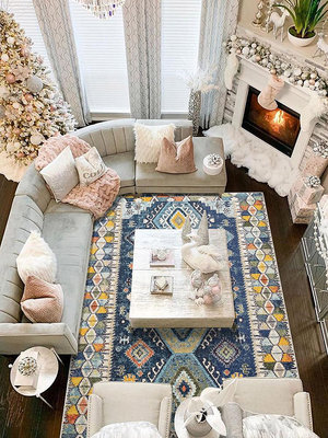 地墊地毯臥室ins風 摩洛哥客廳耐臟網紅少女輕奢美式復古定制茶幾藏毯