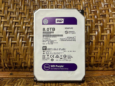 故障品硬碟 WD 紫標 WD80PURZ 8TB 8000GB SATA / 64MB 3.5吋 桌機硬碟