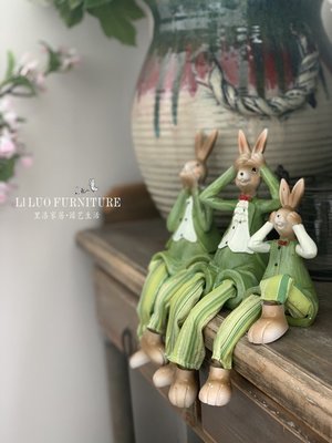 可愛三不兔子吊腳娃娃 家居裝飾擺件 結婚禮物客廳臥室田園擺設